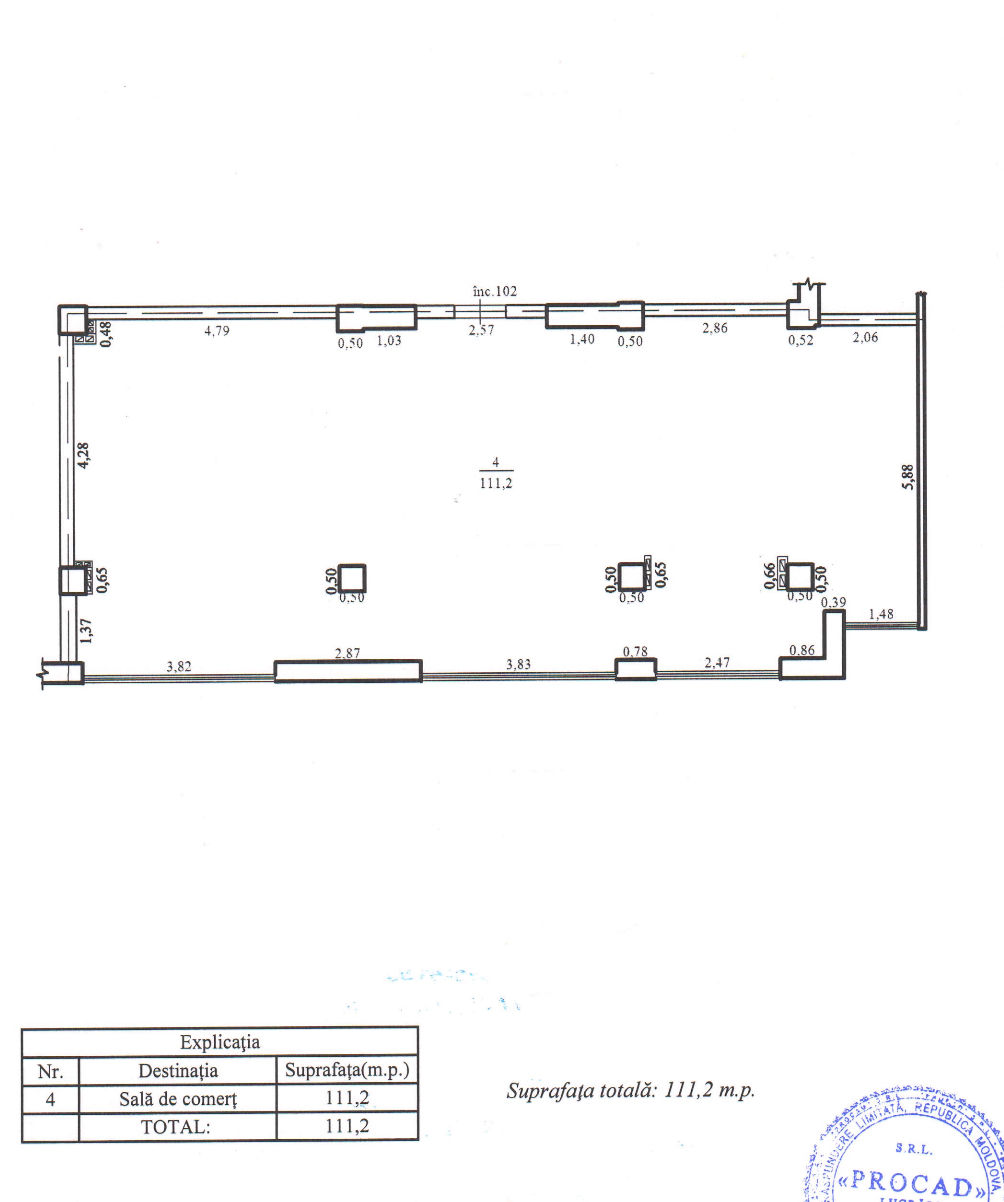 Торговое помещение, 111 м², Кишинёв